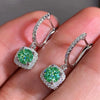 Women's Copper Geometric Microinlaid Zircon Ear Buckle Earrings Jewelry