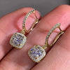 Women's Copper Geometric Microinlaid Zircon Ear Buckle Earrings Jewelry