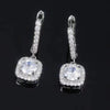 Women's Copper Geometric Microinlaid Zircon Ear Buckle Earrings Jewelry