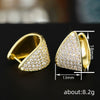 Women's Copper Geometric Microinlaid Zircon Earrings Chic Style