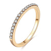 Women's Copper Geometric Microinlaid Zircon Ring Electroplated