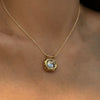Women's Copper Geometric Mixed Gemstone Setting Zirconia Box Chain Necklace Chic Style