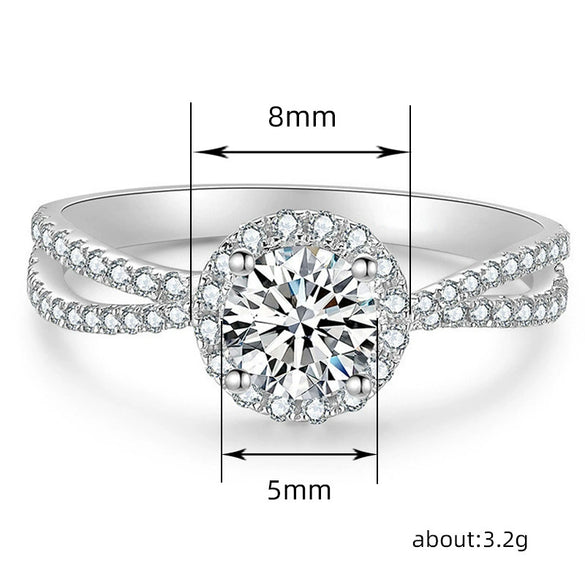Women's Copper Geometric Moissanite Ring