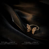 Women's Copper Geometric Open Ring With Embedded Rhinestone Electroplated Adjustable Finger Ring In Minimalist High End Style
