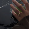 Women's Copper Geometric Open Ring With Embedded Rhinestone Electroplated Adjustable Finger Ring In Minimalist High End Style