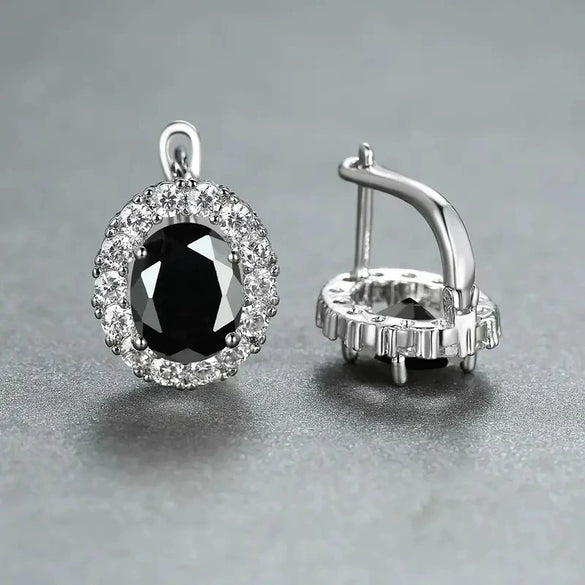 Women's Copper Geometric Oval Earrings With Zirconia Palace Style Fashion Retro