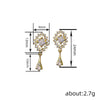 Women's Copper Geometric Oval Pendant Earrings Retro Style