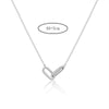 Women's Copper Geometric Paper Clip Pendant Necklace With Micro Paved Zircon Double Ring Charm And O Shaped Chain Electroplated Fashion Clavicle Necklace