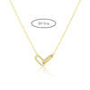 Women's Copper Geometric Paper Clip Pendant Necklace With Micro Paved Zircon Double Ring Charm And O Shaped Chain Electroplated Fashion Clavicle Necklace