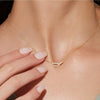 Women's Copper Geometric Paper Clip Pendant Necklace With Micro Paved Zircon Double Ring Charm And O Shaped Chain Electroplated Fashion Clavicle Necklace
