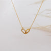 Women's Copper Geometric Paper Clip Pendant Necklace With Micro Paved Zircon Double Ring Charm And O Shaped Chain Electroplated Fashion Clavicle Necklace
