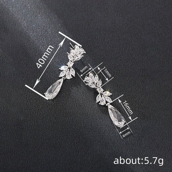Women's Copper Geometric Pendant Earrings Elegant Luxury Fashion Jewelry