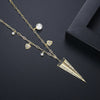 Women's Copper Geometric Pendant Necklace With Zircon Inlay And Electroplated Finish Ochain Fashion Jewelry