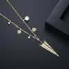 Women's Copper Geometric Pendant Necklace With Zircon Inlay And Electroplated Finish Ochain Fashion Jewelry
