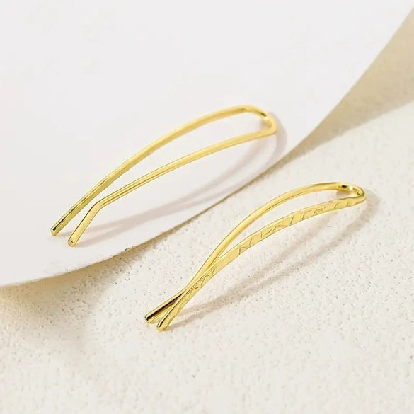 Women's Copper Geometric Personality Earrings With Electroplating Design