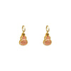 Women's Copper Geometric Pink Cat's Eye Stone Earrings With Electroplating And Sparkling Zirconium Light Luxury Temperament