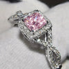 Women's Copper Geometric Princess Style Ring With Zirconia