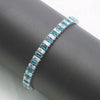 Women's Copper Geometric Rectangular Bracelet With Glass Color Block Zircon Detail