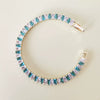 Women's Copper Geometric Rectangular Bracelet With Glass Color Block Zircon Detail