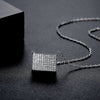 Women's Copper Geometric Rectangular Pendant Necklace With Zircon Detail And Electroplated Finish