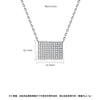 Women's Copper Geometric Rectangular Pendant Necklace With Zircon Detail And Electroplated Finish
