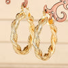 Women's Copper Geometric Ring Earrings With Electroplating Chic Style Fashion Jewelry