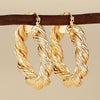 Women's Copper Geometric Ring Earrings With Electroplating Chic Style Fashion Jewelry