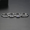 Women's Copper Geometric Ring Set With Zircon Accents Electroplated Detachable Multiwearable Fashion Jewelry