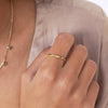 Women's Copper Geometric Ring With Irregular Colorful Zircon Round Electroplated Fashion Index Finger Tail Ring