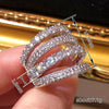 Women's Copper Geometric Ring With Microinlaid Zircon Fashion Jewelry