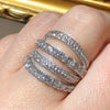 Women's Copper Geometric Ring With Microinlaid Zircon Fashion Jewelry