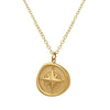 Women's Copper Geometric Round Pendant Necklace With Star Detail Electroplated Casual Clavicle Chain Friendship Gift