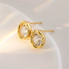 Women's Copper Geometric Round Pleated Twisted Earrings With Polish Processing
