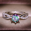 Women's Copper Geometric Style Imitation Moissanite Ring