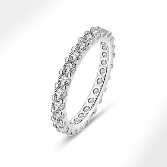 Women's Copper Geometric Style Simulated Diamond Ring With Electroplating