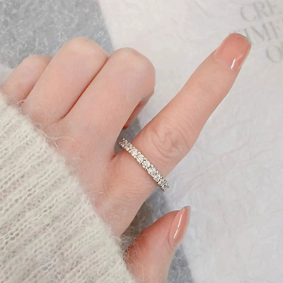 Women's Copper Geometric Style Simulated Diamond Ring With Electroplating