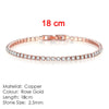 Women's Copper Geometric Tennis Bracelet With Full Crystal And Round Zircon Inlay Electroplated Fashion Stacked Chain Bracelet