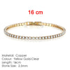 Women's Copper Geometric Tennis Bracelet With Full Crystal And Round Zircon Inlay Electroplated Fashion Stacked Chain Bracelet