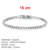 Women's Copper Geometric Tennis Bracelet With Full Crystal And Round Zircon Inlay Electroplated Fashion Stacked Chain Bracelet