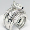 Women's Copper Geometric Three Ring Set Inlaid Zircon Ring