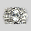 Women's Copper Geometric Three Ring Set Inlaid Zircon Ring