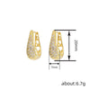 Women's Copper Geometric Ushaped Elegant Earrings With Zirconia