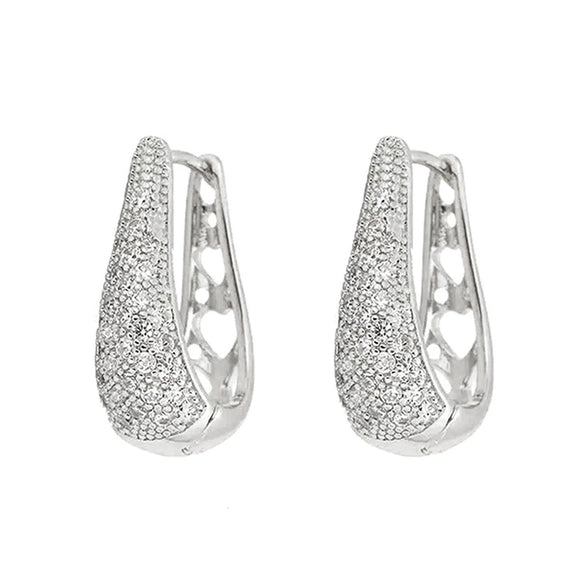 Women's Copper Geometric Ushaped Elegant Earrings With Zirconia