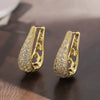 Women's Copper Geometric Ushaped Elegant Earrings With Zirconia
