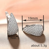 Women's Copper Geometric Water Drop Zirconia Earrings Chic Minimalist Style