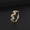 Women's Copper Geometric Willow Leaf Open Ring With Electroplating Normcore Light Luxury Style