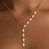 Women's Copper Geometric Y Chain Necklace With Electroplated Finish And Stylish Minimalist Design
