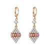 Women's Copper Geometric Zircon Earrings Natural Style Electroplated Dangle Earrings With Color Accents