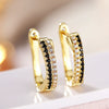 Women's Copper Geometric Zircon Earrings With Personality Style