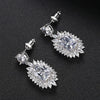 Women's Copper Geometric Zircon Inlaid Earrings With Electroplated Finish Fashion Jewelry For Bridal And Formal Wear Wholesale